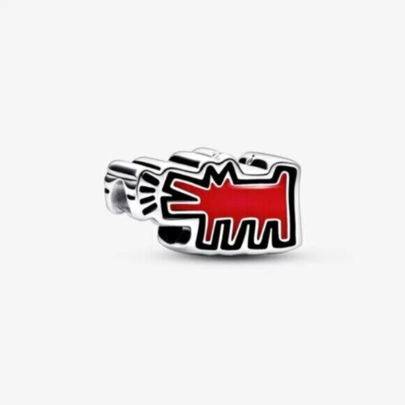 Pandora Keith Haringa x Pandora Barking Dog Charm - Picture 1 of 4